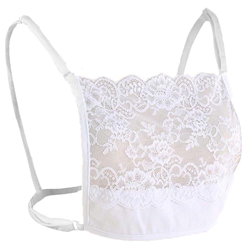 YEKEYI Lady Mock Camisole BH Einsatz Overlay Bescheidene Panel Weste tragbar für niedrigen Ausschnitt, 04-weiß, Einheitsgröße von YEKEYI