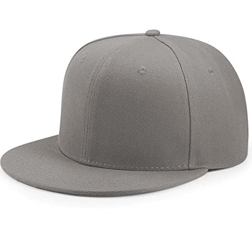 YEKEYI Unisex-Baseballkappe, einfarbiges Visier, Dad-Kappe, Angelmütze, verstellbarer Snapback-Hut, Unisex, Hip-Hop-Baseballkappe, grau, Einheitsgr��e von YEKEYI