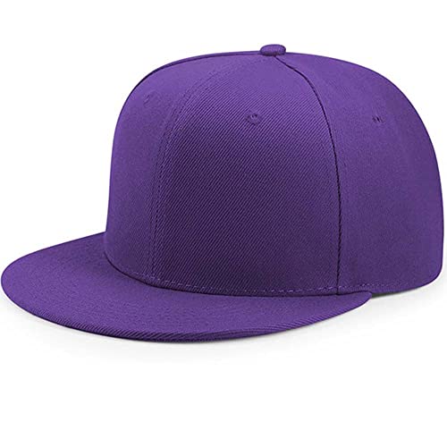 YEKEYI Unisex-Baseballkappe, einfarbiges Visier, Dad-Kappe, Angelmütze, verstellbarer Snapback-Hut, Unisex, Hip-Hop-Baseballkappe, violett, Einheitsgr��e von YEKEYI