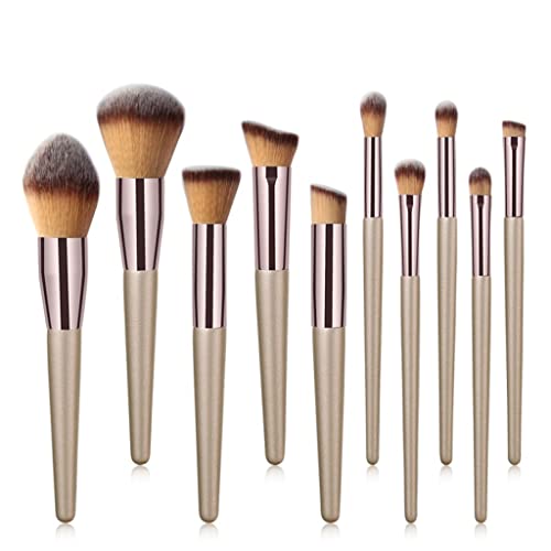 Make-up-Pinsel-Set, 10-teilig, Make-up-Pinsel-Set, loses Puder, Rouge, Foundation, Concealer, Lidschatten, Augenbrauen, Pinsel-Set, Gesichts-Make-up-Werkzeuge, Make-up-Pinsel, multifunktionaler von YEKIM