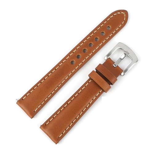 YELEMEABHB Vintage Echtleder Uhrenarmbänder Herren Damen Armband 18 19 20 21 22mm Handgefertigtes Uhrenarmband for Edelstahlschnalle Uhrenarmband(6,19MM_M-120 80MM) von YELEMEABHB