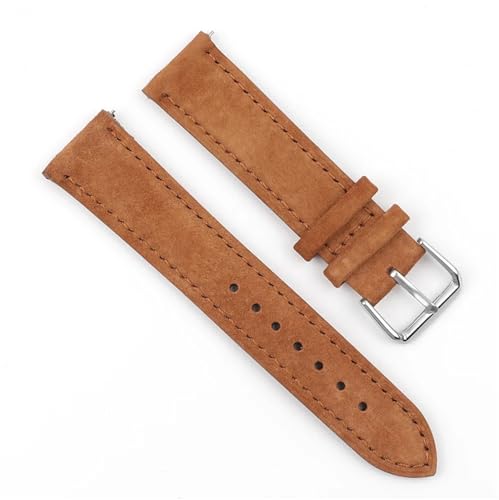YELEMEABHB Wildleder-Armband 16 mm 17 mm 18 mm 19 mm 20 mm 22 mm Handgefertigtes Näh-Schnellverschluss-Uhrenarmband for Uhrenzubehör Uhrenarmband(6,17mm) von YELEMEABHB