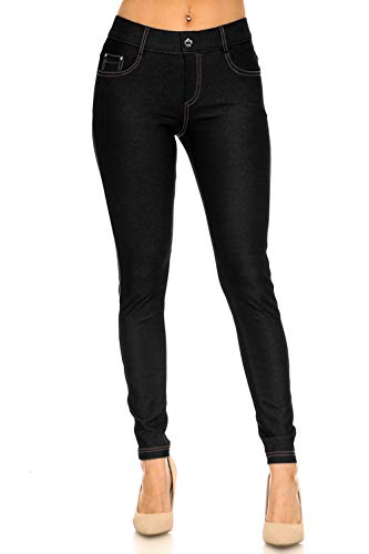 YELETE Damen Jegging-Strumpfhose mit fünf Taschen, Stretch - Schwarz - Klein von YELETE