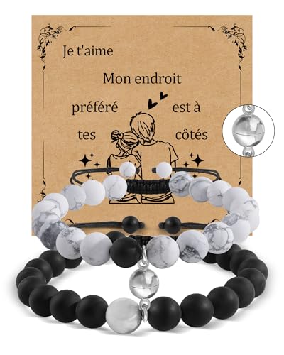 YELUWA 2 Pcs Paar Armband, Paar Geschenk, Natursteinarmband, Hochzeitsgeschenk für Mann Frau und Liebhaber Geschenk Frau Freundin Ehemann Geburtstag YELUWA 2 Pcs Paar Armband, Paar Geschenk, Natursteinarmband, Hochzeitsgeschenk für Mann Frau und Liebhaber Geschenk Frau Freundin Ehemann Geburtstag von YELUWA