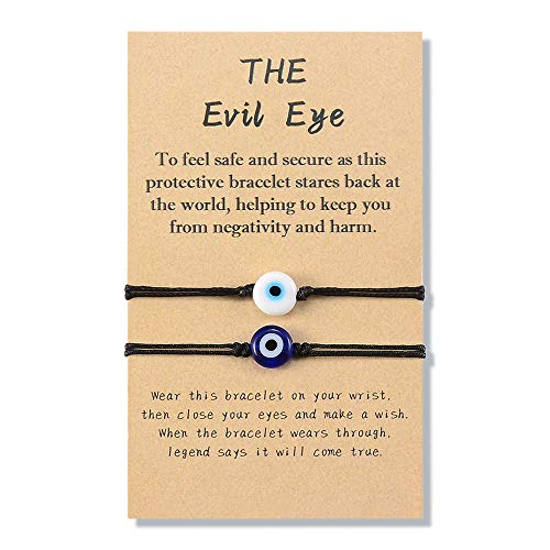YELUWA 2 Stück Böser Blick Armband Schwarz Evil Eye Rotes Kabbalah Armbänder Nazar Amulett Rakhi Verstellbare Glück Freundschaft Geschenk für Damen Männer Familie Freund Eltern Weihnachten Geburtstag YELUWA 2 Stück Böser Blick Armband Schwarz Evil Eye Rotes Kabbalah Armbänder Nazar Amulett Rakhi Verstellbare Glück Freundschaft Geschenk für Damen Männer Familie Freund Eltern Weihnachten Geburtstag von YELUWA