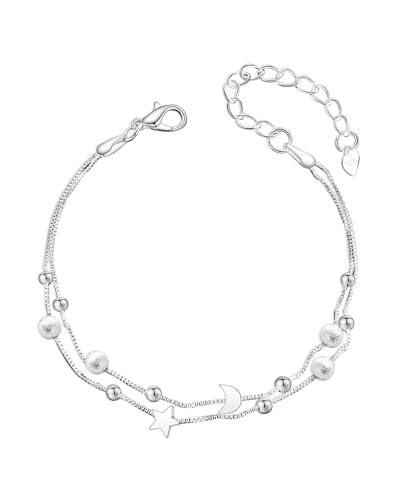 YELUWA Fußkettchen für Damen Fussketten für Frauen Silber 925 Stern Mond Fußkette Geschenke für Frauen Idee Original Geschenk Frau Geburtstagsgeschenk Fußkettchen für Tochter Mutter Schwester Freundin YELUWA Fußkettchen für Damen Fussketten für Frauen Silber 925 Stern Mond Fußkette Geschenke für Frauen Idee Original Geschenk Frau Geburtstagsgeschenk Fußkettchen für Tochter Mutter Schwester Freundin von YELUWA