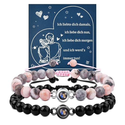 YELUWA Ich Liebe Dich 100 Sprachen Armbänder Paare Geschenke, Paare Armbänder Fernbeziehung Ihr Armband Valentinstag Süßesten Weihnachten Paare Geschenke Für Ihn Ihr Freund Freundin Männer Frauen von YELUWA