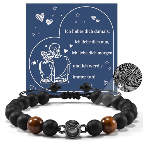 YELUWA Ich liebe dich in 100 Sprachen Armband für Männer, Liebe Dich Geschenke für Männer, Geschenk für ihn Männer Ehemann Freund Jahrestag Hochzeitstag Geburtstagsgeschenk Liebesgeschenke für Männer von YELUWA