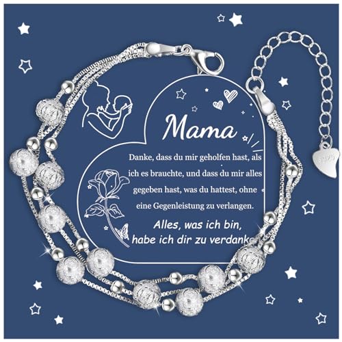 YELUWA Silber Armband für Damen - Muttertagsgeschenk für Mama, Beste Mama Geschenk, Mutter Tochter Sohn Armband für Geburtstag und Weihnachten YELUWA Silber Armband für Damen - Muttertagsgeschenk für Mama, Beste Mama Geschenk, Mutter Tochter Sohn Armband für Geburtstag und Weihnachten von YELUWA