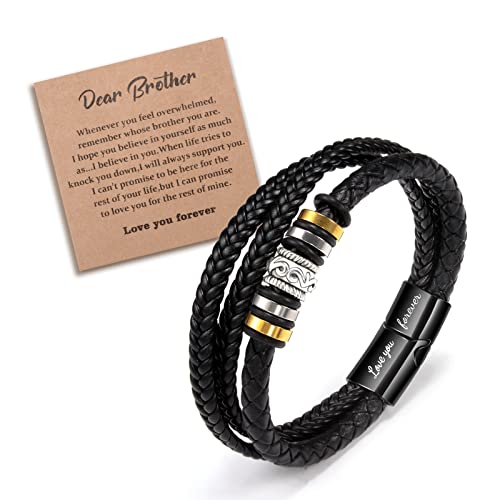 YELUWAn Meinen Bruder Armband, Edelstahl Geflochtenes Lederarmband Geschenk Für Männer Junge, Bruder Armband Geschenke Für Bruder Geburtstag Graduierung Geschenke Für Ihn Männer Von Schwester Bruder YELUWAn Meinen Bruder Armband, Edelstahl Geflochtenes Lederarmband Geschenk Für Männer Junge, Bruder Armband Geschenke Für Bruder Geburtstag Graduierung Geschenke Für Ihn Männer Von Schwester Bruder von YELUWA