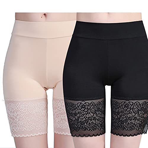 YELYAN Unterhosen Radlerhose Boxershorts Damen Slipshorts Kurze Leggings Radlerhose Sommer Hohe Taille Unterhosen BK+SK-style3 von YELYAN