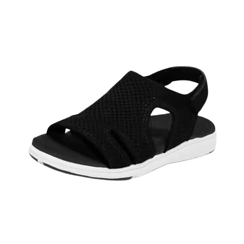 YEMNV Offene Damen Sandalen für Sommer, Atmungsaktive Freizeitsandalen für Sightseeing und Tagesreisen, Bequeme Strandsandalen, Leicht und Flexibel von YEMNV