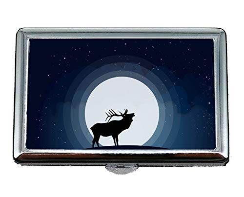 Edelstahl ID oder Zigarettenetui, Deer Night Moon Shadow Visitenkartenetui von YENDOSTEEN