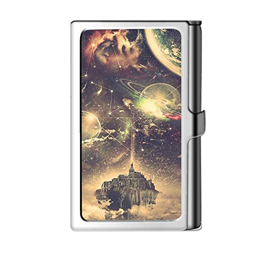 Yanteng Design Splitter Visitenkartenhalter, Metall Edelstahl Name Wallet Credit Case für Herren & Damen-Burg von YENDOSTEEN
