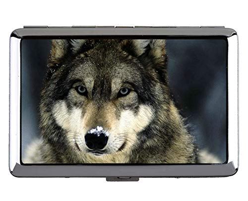 Zigarette Hard Box und Halter, Animal Wolf Party Edelstahl Kartenhalter von YENDOSTEEN