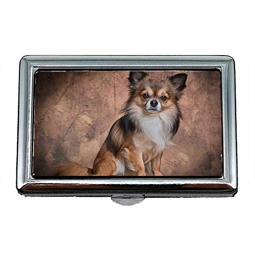 Zigarettenetui/Box, Chihuahua Säugetier Hund Tier niedlich Pelz klein, Visitenkartenetui Visitenkartenetui Edelstahl von YENDOSTEEN