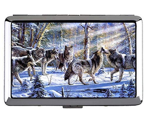Zigarettenetui Box, Tier Wolf Rolle Schutz Credit Visitenkartenetui von YENDOSTEEN