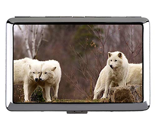 Zigarettenetui Box, Tier Wolf Watchman Kartenhalter aus Edelstahl von YENDOSTEEN