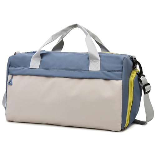 YENTAK Sporttasche & Reisetasche für Damen und Herren, Gym Tasche mit Schuhfach & Nassfach große Handtasche, Handgepäck Schwimmtasche, Fitnesstasche Umhängetasche für Reis (Blau) von YENTAKE