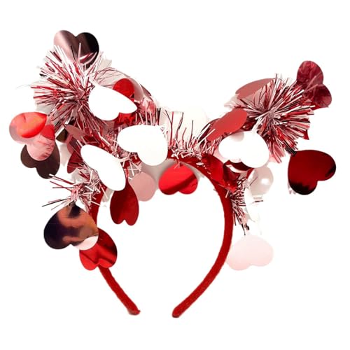 YENVWG Valentinstag Herz Stirnband Pailletten Liebe Herz Haarbänder Haarreifen Herzform Haarschmuck Damen Mädchen von YENVWG