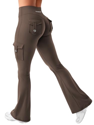 YEOREO Damen Flare Leggings mit 4 Pockets Invisible Scrunch Butt Sport Leggings High Waist Schlaghosen Workout Seamless Push Up Blickdicht Yoga Gym Legging Kaffee XS YEOREO Damen Flare Leggings mit 4 Pockets Invisible Scrunch Butt Sport Leggings High Waist Schlaghosen Workout Seamless Push Up Blickdicht Yoga Gym Legging Kaffee XS von YEOREO