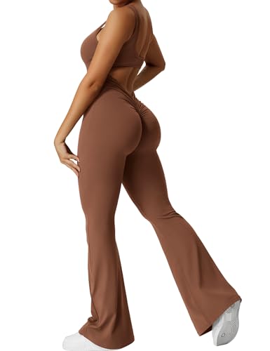 Yeoreo Jumpsuit Lizvette für Damen, sexy, rückenfrei, ausgestellt, figurbetont, Scrunch-Po, Yoga-Strampler, V-Ausschnitt, X-Large Yeoreo Jumpsuit Lizvette für Damen, sexy, rückenfrei, ausgestellt, figurbetont, Scrunch-Po, Yoga-Strampler, V-Ausschnitt, X-Large von YEOREO