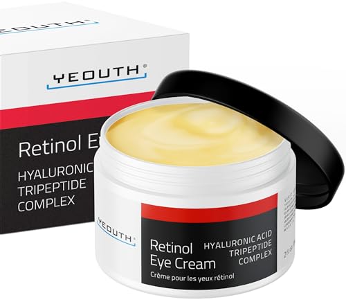 YEOUTH Retinol Augencreme mit Hyaluronsäure, Retinol Eye Cream für die Augenpartie Gegen Dunkle Augenringe und Schwellungen, Under Eye Cream, Augenpflege Damen und Männer 60ml von YEOUTH