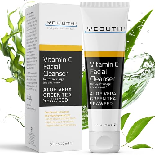 YEOUTH Vitamin C Gesichtsreinigung Gel mit Aloe Vera, Feuchtigkeitsspendend Cleanser Gesicht, Täglich Sanft Face Cleanser, Reinigungsgel Makeup Entferner 89ml von YEOUTH