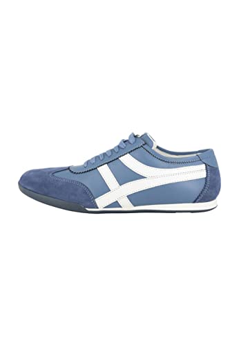 YEPA Herren Sneakers aus Leder, BLAU Weiss, 44 EU von YEPA