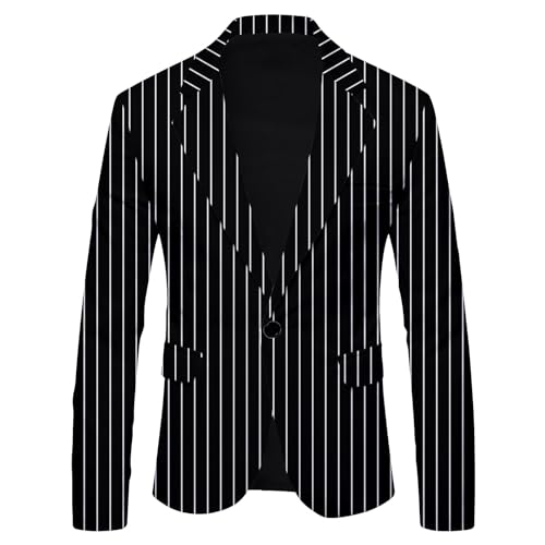 YEPREM Jacke Herren Polka Punkt Revers Blazer Herren Herbst Slim Fit Knopfleiste Anzug Männer Mehrere Taschen Longsleeve Anzug Abschlussball Herren J-010 S von YEPREM