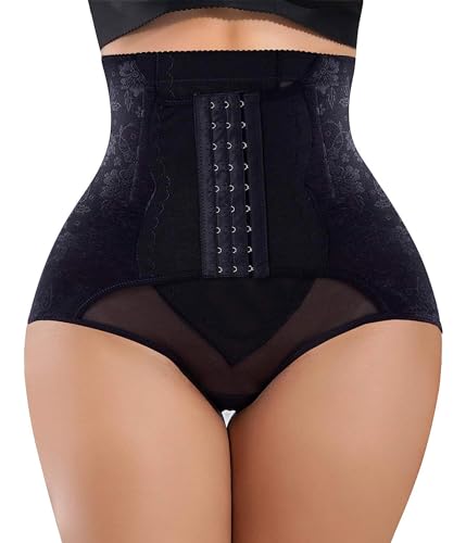 YERKOAD Bauchkontrolle, Höschen für Damen, Shapewear, Po-Lifter, kurz, hohe Taille, Trainer, Korsett, schlankmachend, Body Shaper Unterwäsche, Schwarz, XXL von YERKOAD