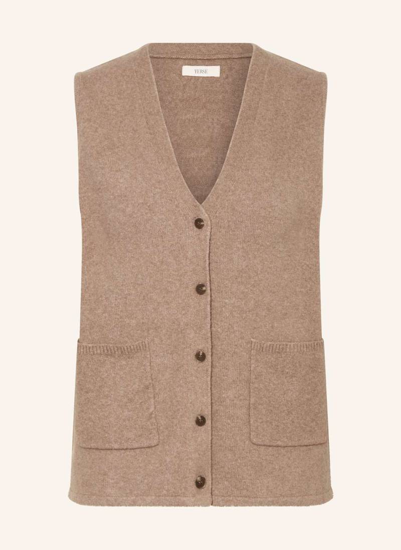 Yerse Strickweste Nina braun von YERSE