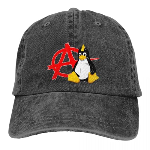 YERTYIJH Vintage Linux Betriebssystem Mehrfarbiger Hut Spitz Damen Kappe Pinguin Linux Punk Anarchy Personalisierte Visier Schutz Hüte COOL von YERTYIJH