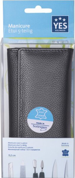 YES Solingen Manicure Etui 5-teilig schwarz 8 x15,5 cm 1 Stk. YES Solingen Manicure Etui 5-teilig schwarz 8 x15,5 cm 1 Stk. von YES Solingen