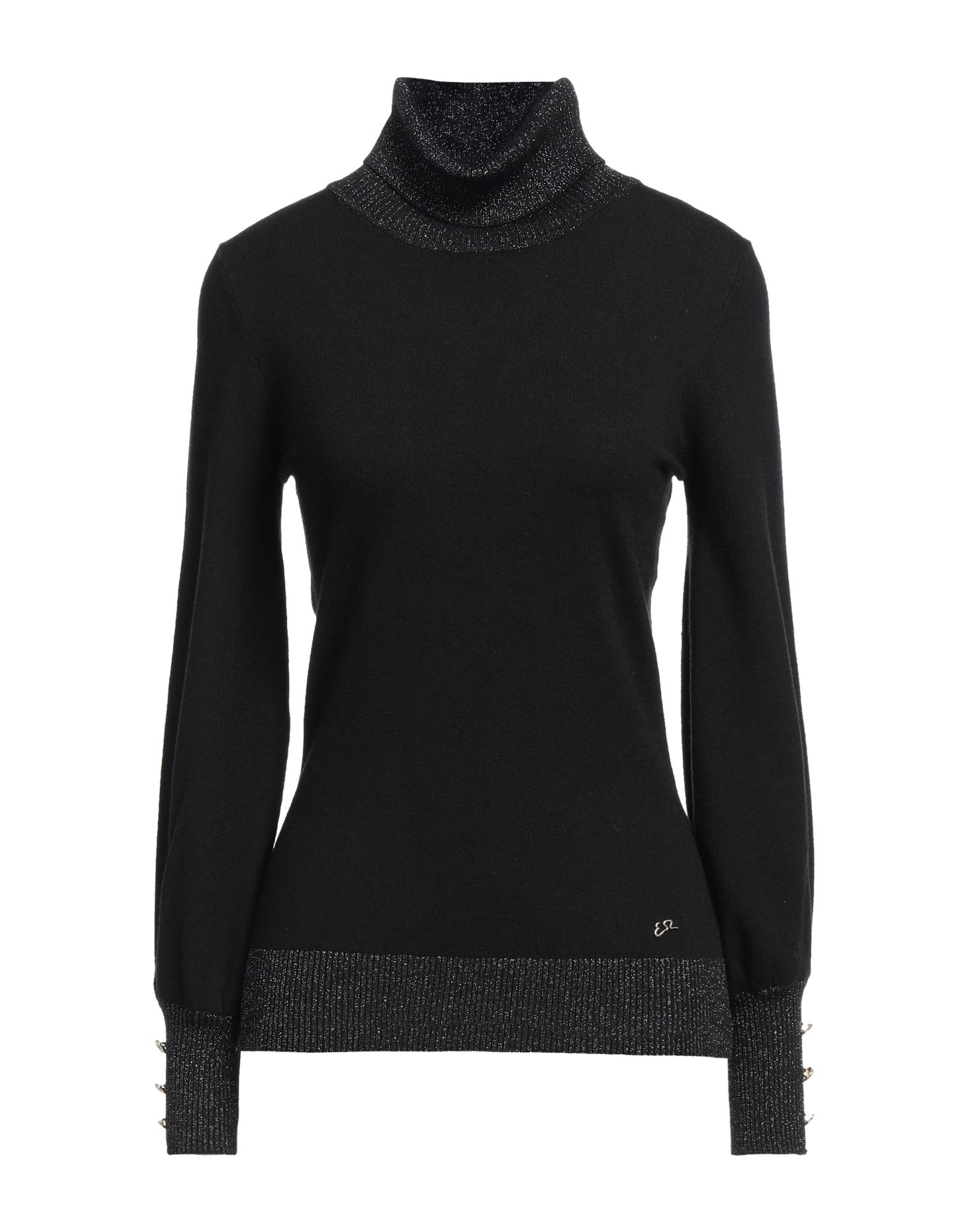 YES ZEE by ESSENZA Rollkragenpullover Damen Schwarz von YES ZEE by ESSENZA