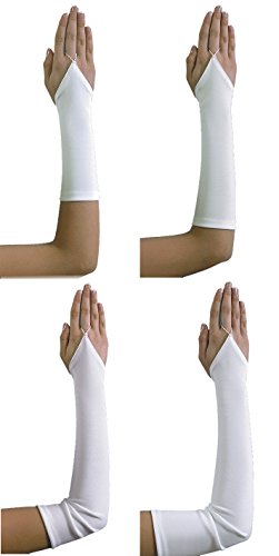 YES Fingerlose Brauthandschuhe Handschuhe Hochzeit, A1 50cm, weiß von YES