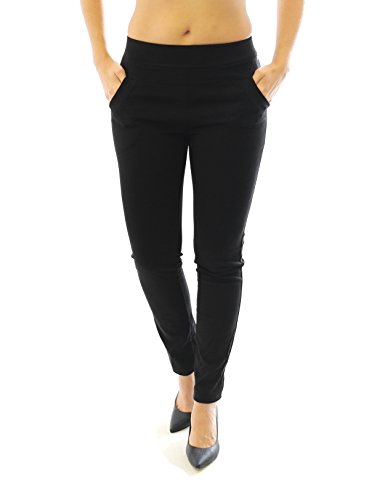 YESET Hose Stretch Stretchhose Elegante Stoffhose Schlupfhose Legging schwarz 164 48-5XL von YESET