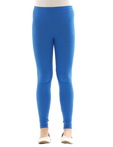 YESET Kinder Mädchen Leggings lang Blickdicht aus Baumwolle Hose Jungen Blau 140 von YESET