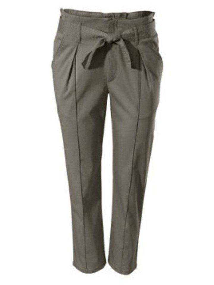 YESET Bundfaltenhose Damen Bundfaltenhose Capri 3/4 Hose Bindeband Falten Stretch von YESET