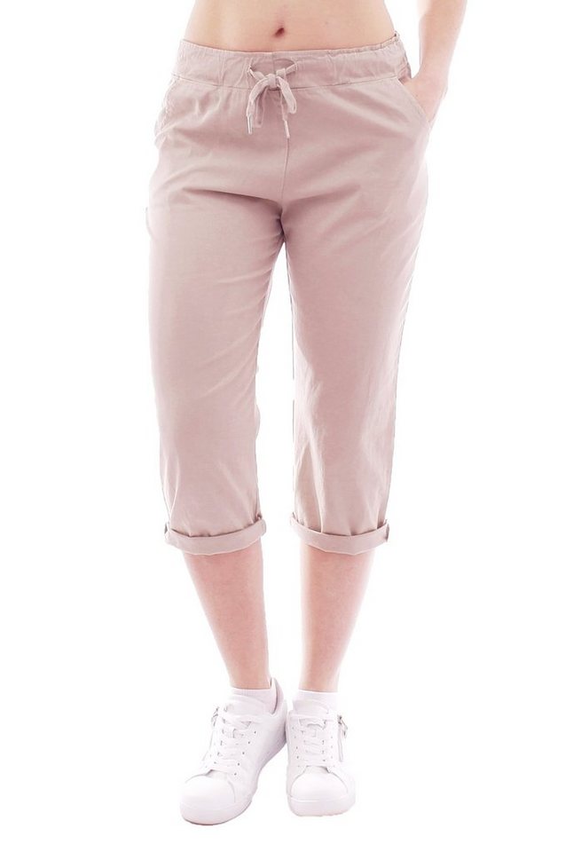 YESET Caprihose YESET Damen Chino Sommer Capri 3/4 Hose Damenhose Beige M Schlupfhose von YESET