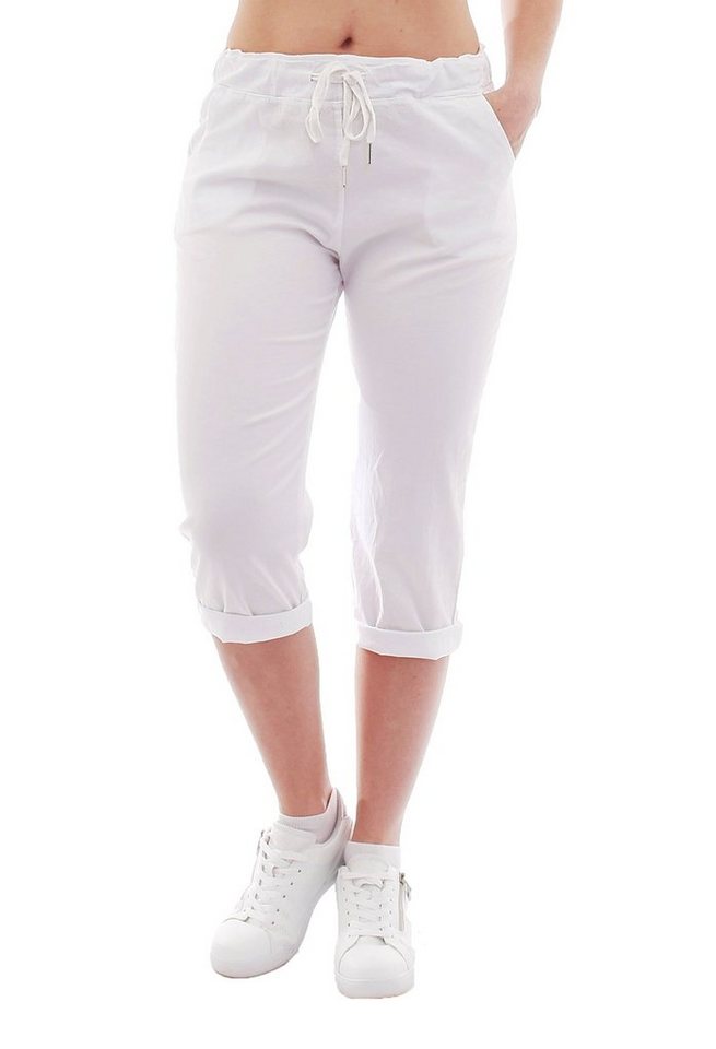 YESET Caprihose YESET Damen Chino Sommer Capri 3/4 Hose Damenhose Weiss L Schlupfhose von YESET