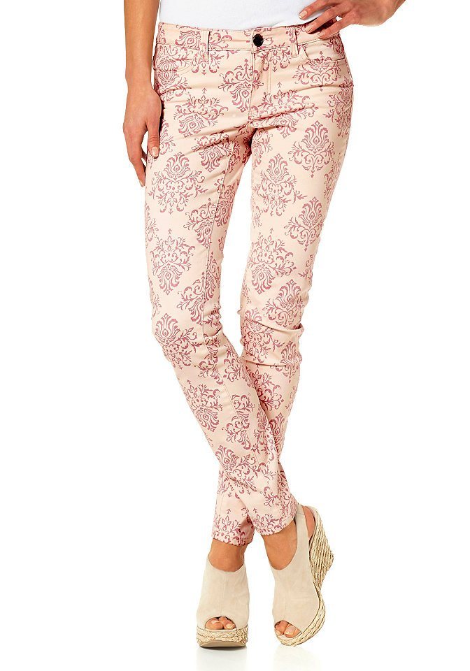 YESET Chinohose Damen Chino Hose Muster Ornament Stretch 678686 Muster von YESET