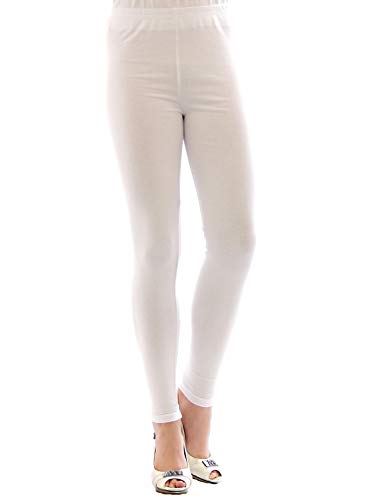 YESET Damen Lange Leggings Leggins lang Baumwolle Hose Röre Herren Wäsche Weiss XXXL von YESET