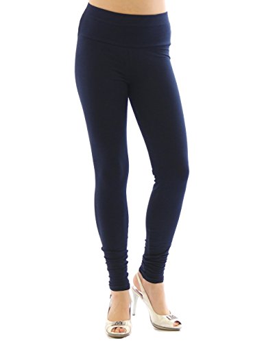 YESET Damen Leggings hoher Bund Lange Hose Leggins lang Baumwolle Wäsche dunkelblau XXL von YESET