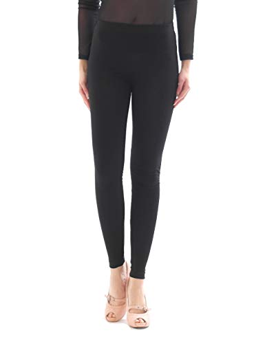 YESET Damen Leggings lang Hose Leggins Baumwolle hoher Bund mit Taschen schwarz XL von YESET