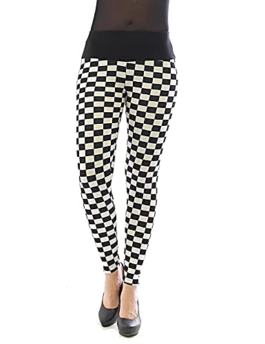 YESET Damen Leggings lang hoher Bund Hose Blickdicht Leo Leopard Karo-2 XXXL von YESET