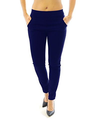 YESET Hose Stretch Stretchhose Elegante Stoffhose Schlupfhose Legging blau 158 48-5XL von YESET