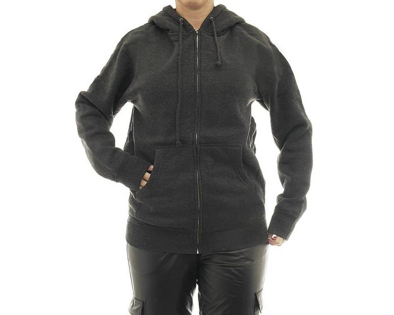 YESET Kapuzenpullover Damen Hoodie warm Fleece Kapuze Reißverschluss Zip Oversize 7177 anthr von YESET