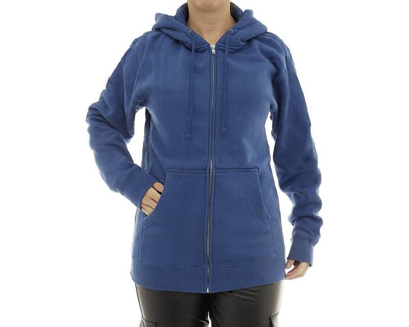 YESET Kapuzenpullover Damen Hoodie warm Fleece Kapuze Reißverschluss Zip Oversize 7177 blau von YESET