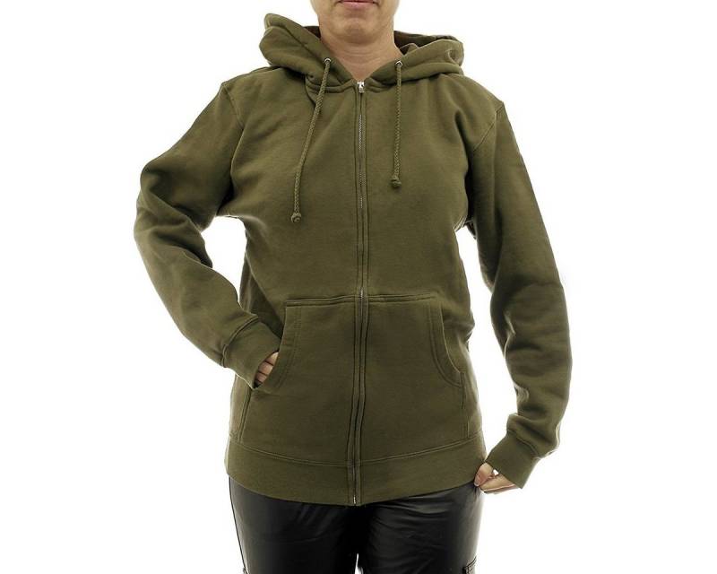 YESET Kapuzenpullover Damen Hoodie warm Fleece Kapuze Reißverschluss Zip Oversize 7177 grün von YESET